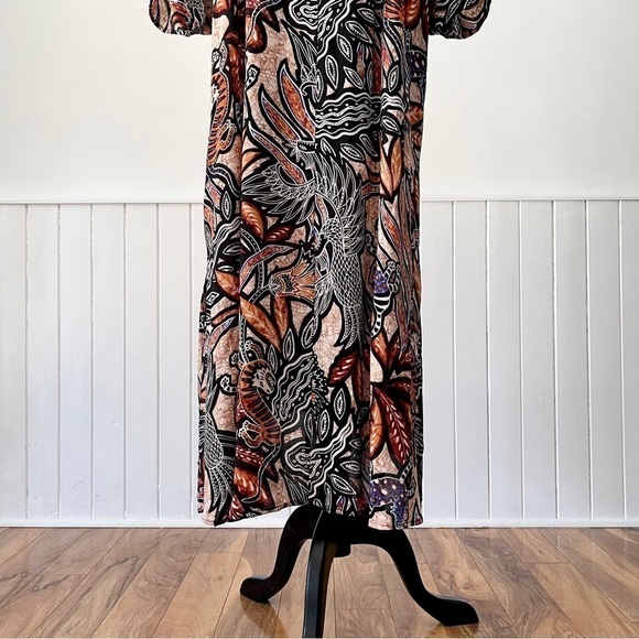 H&M Tribal Print V-Neck Kaftan Dress Size 8 - Picture 10 of 13
